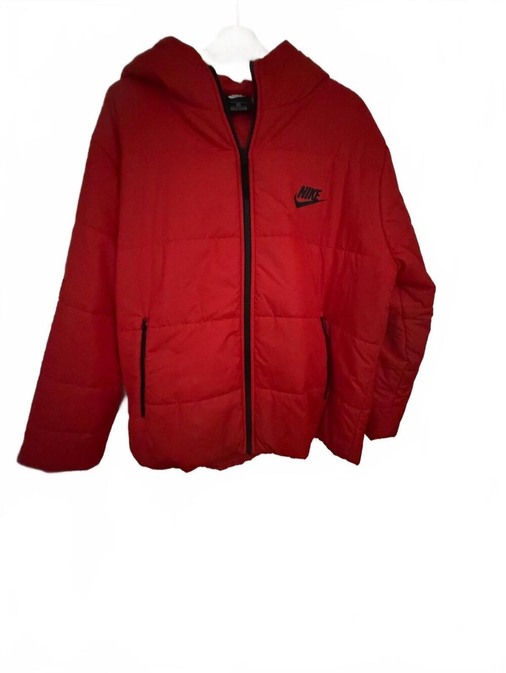 Nike Orange-Red Puffer Jacket w/ Hood, Lightweight Warm Outerwear